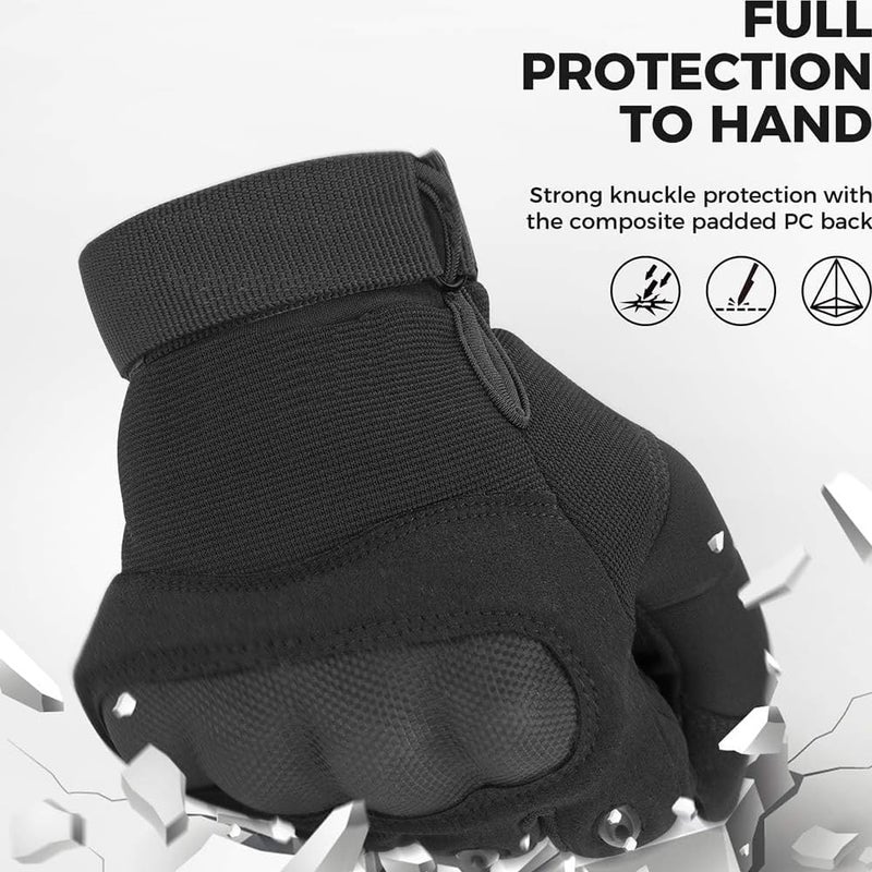 Aputue Motorcycle Gloves, L Size Black Protective Biker Gloves Hard Knuckle Breathable Material, Touchscreen Compatible Riding Gloves for Motorcycle Cycling Outdoor Driving Motorbike Accessories - Image 5