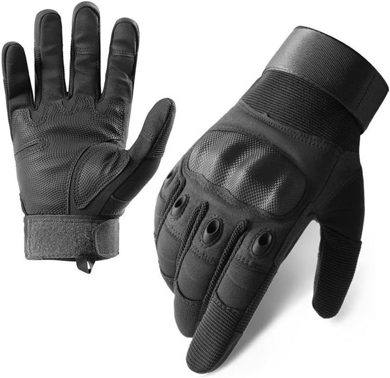 Aputue Motorcycle Gloves, L Size Black Protective Biker Gloves Hard Knuckle Breathable Material, Touchscreen Compatible Riding Gloves for Motorcycle Cycling Outdoor Driving Motorbike Accessories - Image 1