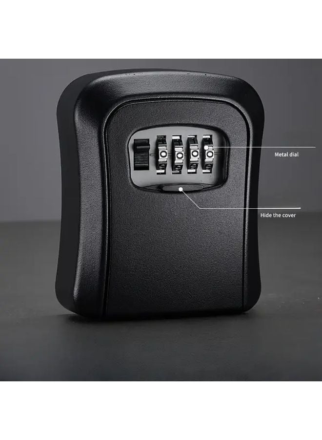 Black Outdoor Key Lock Box Portable Combination Lock No Battery Needed - Image 1