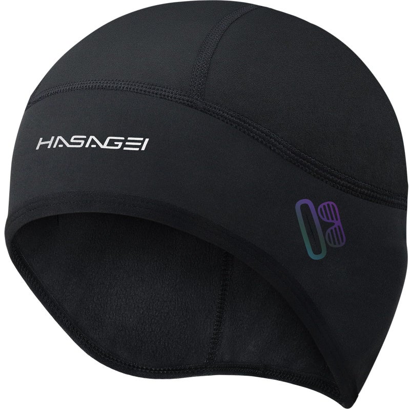 HASAGEI Winter Thermal Skull Cap for Men Windproof Helmet Liner with Full Ear Coverage & Eyewear Slots, Cycling Motorcycle Black - Image 1