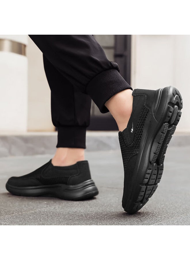 Double Star Eight Shuangxing Bate Casual Shoes For Men, Summer Large Mesh Slip-on Shoes, Driving Hollow Lightweight Breathable Sneakers, Black, Size 40 - Image 4