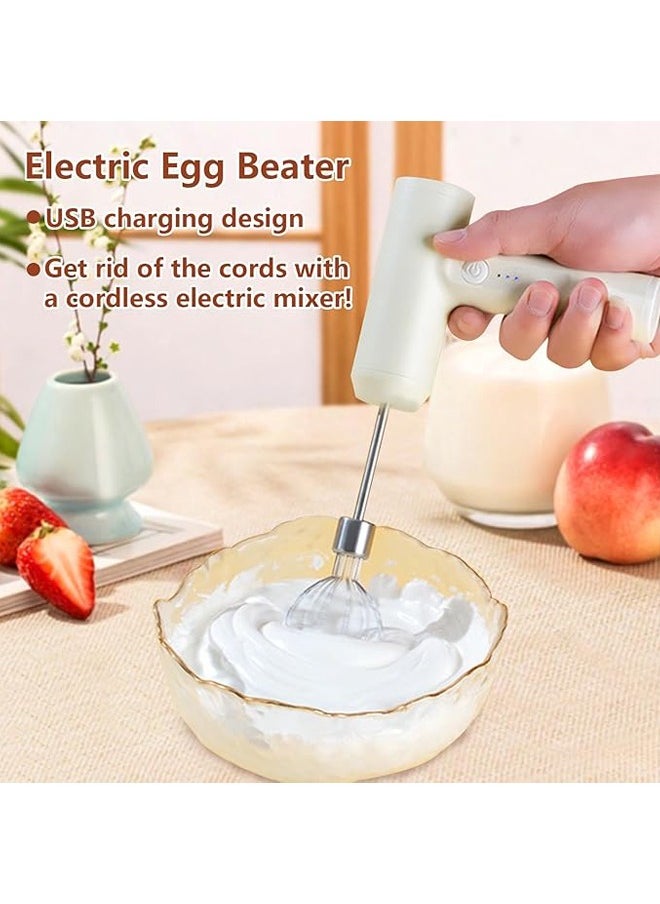 Arabest - Hand Mixer - Cordless Electric Whisk USB Rechargeable Handheld Egg Beater with 3 Speed Self-Control, 304 Stainless Steel Detachable Portable Beaters for for Baking Kitchen & Breakfast Pancake - Image 1