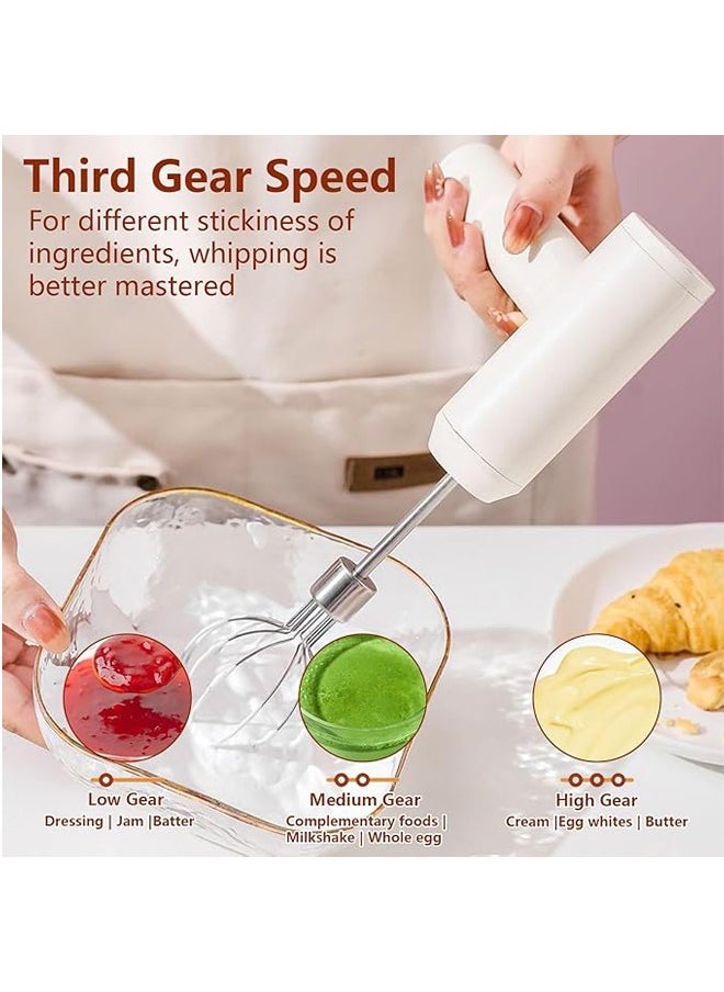 Arabest - Hand Mixer - Cordless Electric Whisk USB Rechargeable Handheld Egg Beater with 3 Speed Self-Control, 304 Stainless Steel Detachable Portable Beaters for for Baking Kitchen & Breakfast Pancake - Image 1