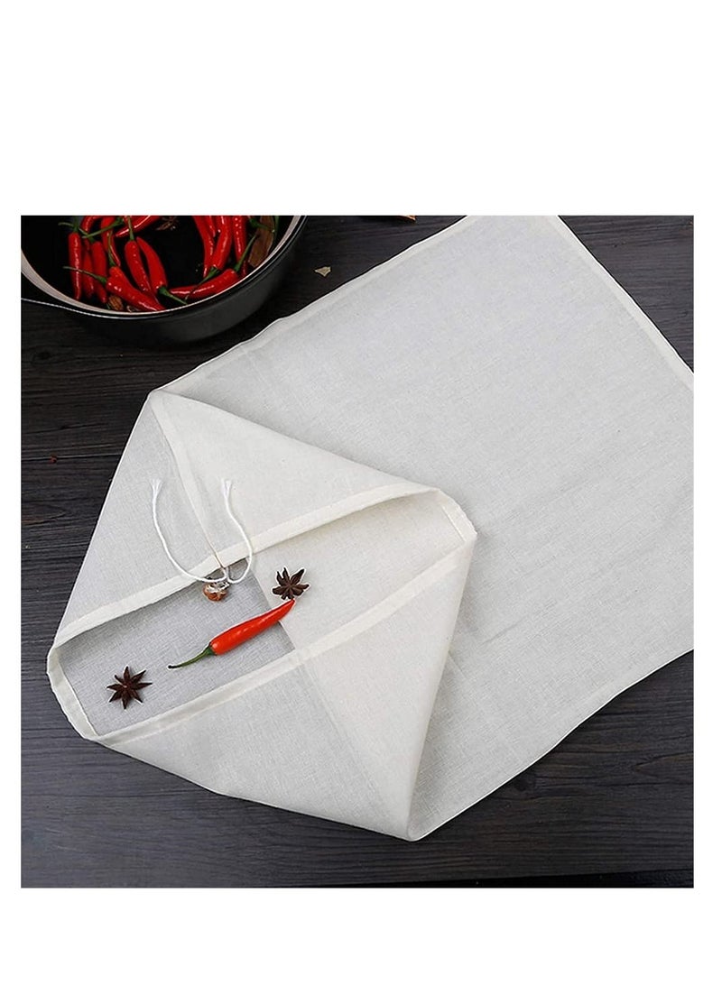 Y&D Filter Bag, Cheesecloth Bags Reusable, 10 Pieces Drawstring Cotton Gauze Muslin Unbleached for Tea Coffee Soup Halogen Material Cooking Brewing Straining 12 x 14 Inch  - Image 4