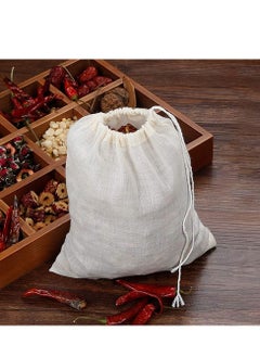 Y&D Filter Bag, Cheesecloth Bags Reusable, 10 Pieces Drawstring Cotton Gauze Muslin Unbleached for Tea Coffee Soup Halogen Material Cooking Brewing Straining 12 x 14 Inch  - Image 2