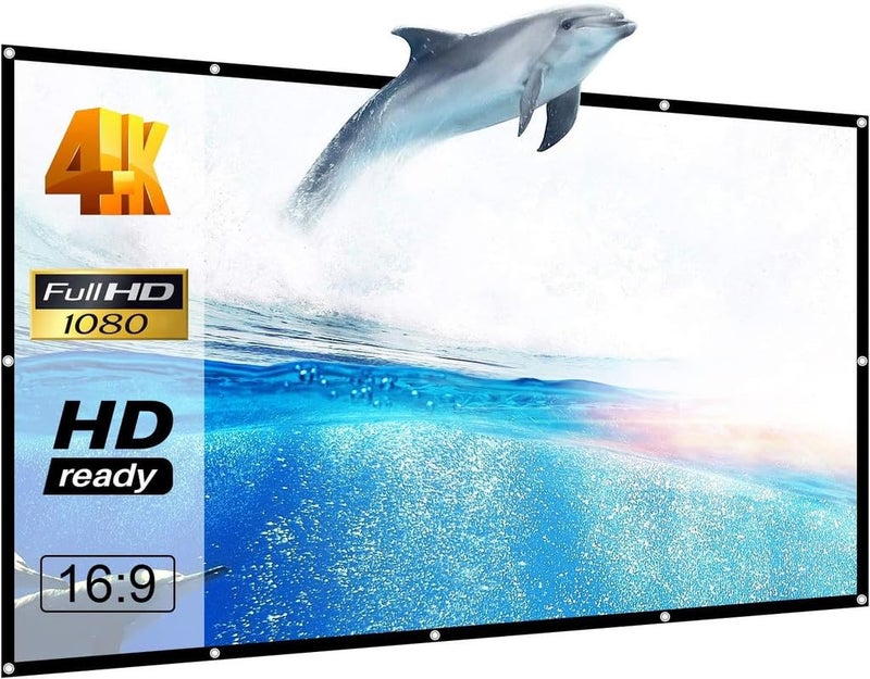 Spline ® 133 inch, Matte White Screen, 16:9, Foldable, Anti-Crease, Projector Screen for Home Theater/Outdoor Indoor Projection Support (Sale Price is Live & This Price is Live only for Limited time) - Image 1