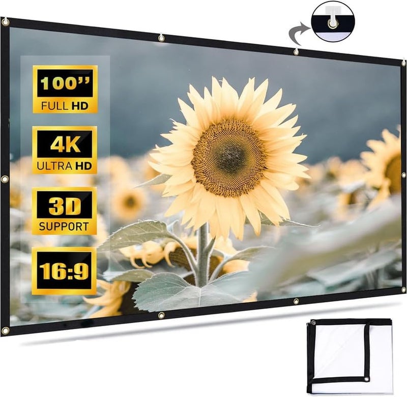 Spline ® 133 inch, Matte White Screen, 16:9, Foldable, Anti-Crease, Projector Screen for Home Theater/Outdoor Indoor Projection Support (Sale Price is Live & This Price is Live only for Limited time) - Image 2