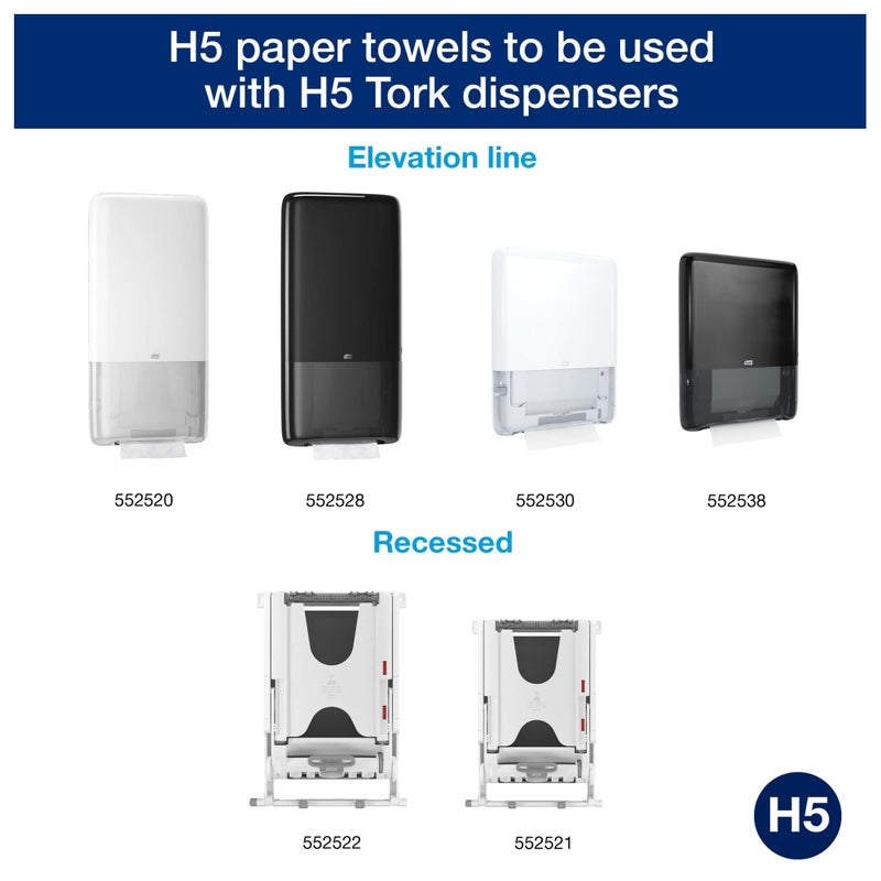 Tork PeakServe Continuous Hand Towel White H5, Advanced, Compressed, 12 x 410 sheets, 105065 - Image 3
