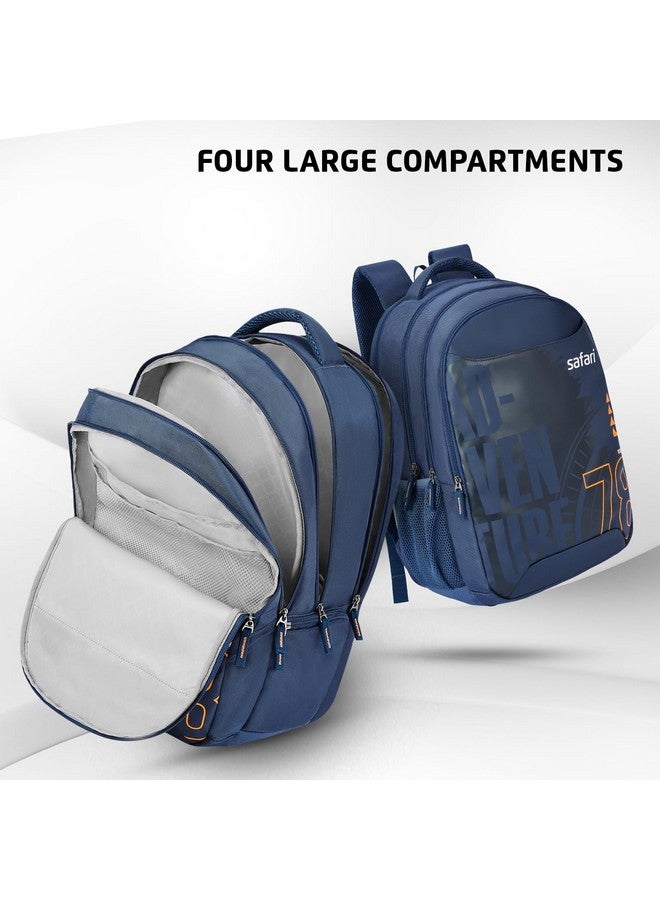 Safari Safari Aether 38L Laptop Backpack Bag for Men and Women, Ideal for Office/School/College Boys and Girls, 4 Compartment Casual Backpack with Rain Cover, Trolley Sleeve & Organizer, Color Blue - Image 2