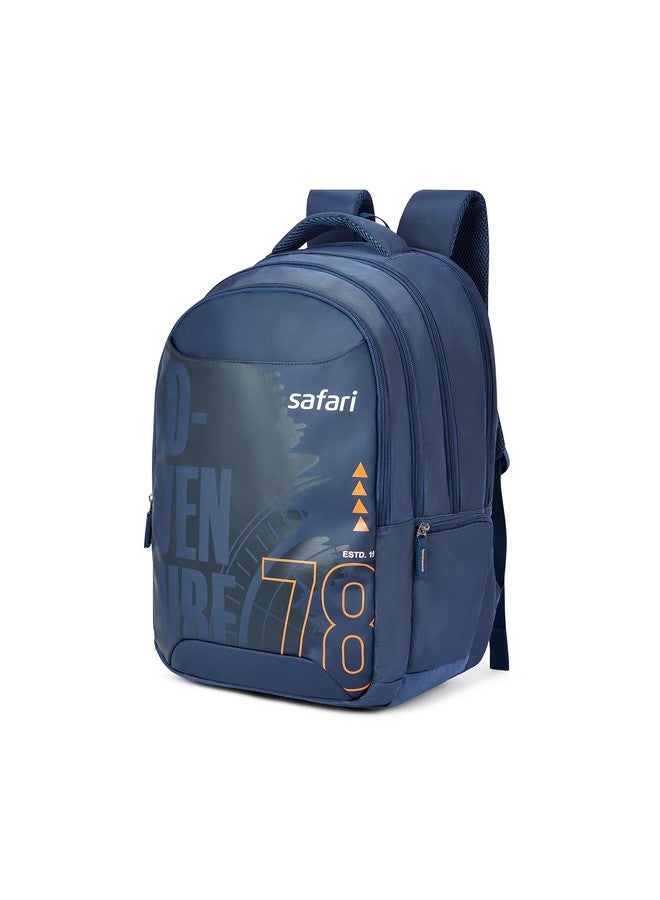 Safari Safari Aether 38L Laptop Backpack Bag for Men and Women, Ideal for Office/School/College Boys and Girls, 4 Compartment Casual Backpack with Rain Cover, Trolley Sleeve & Organizer, Color Blue - Image 1