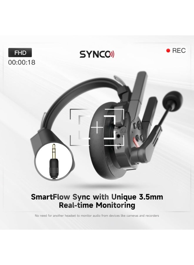 SYNCO XTALK XPro5 X5 Wireless Intercom Headset System 2.4GHz Full Duplex 500m Range Dual Ear Communication Headset for Live Show Stage Performance Movie Production 5 Users - Image 4