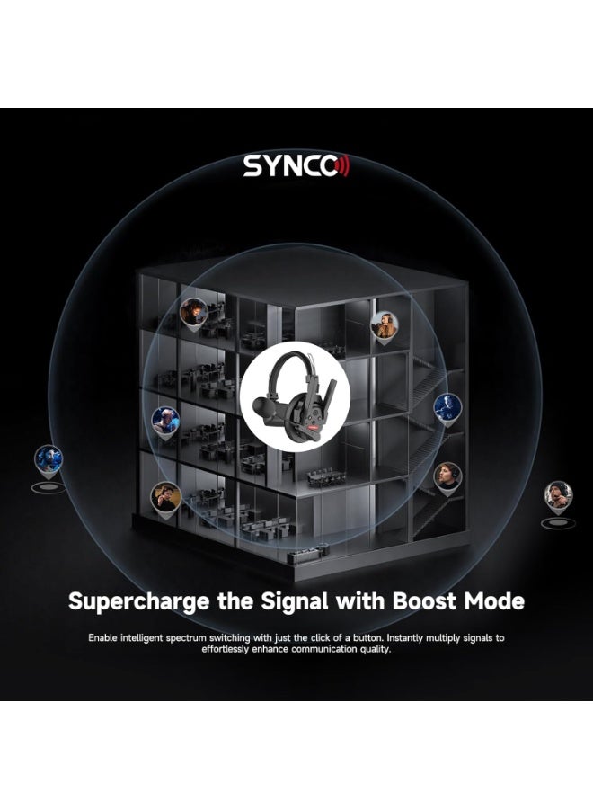SYNCO XTALK XPro5 X5 Wireless Intercom Headset System 2.4GHz Full Duplex 500m Range Dual Ear Communication Headset for Live Show Stage Performance Movie Production 5 Users - Image 5