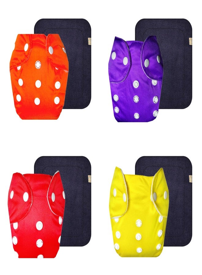 حفاضات قماشية دمبلدو لايت مع حشوة رمادية (عبوة من 4) | ناعمة ولطيفة | قابلة لإعادة الاستخدام والغسل | سريعة الجفاف | مثالية للأطفال الصغار | من 3 أشهر إلى سنتين | للجنسين - Image 1