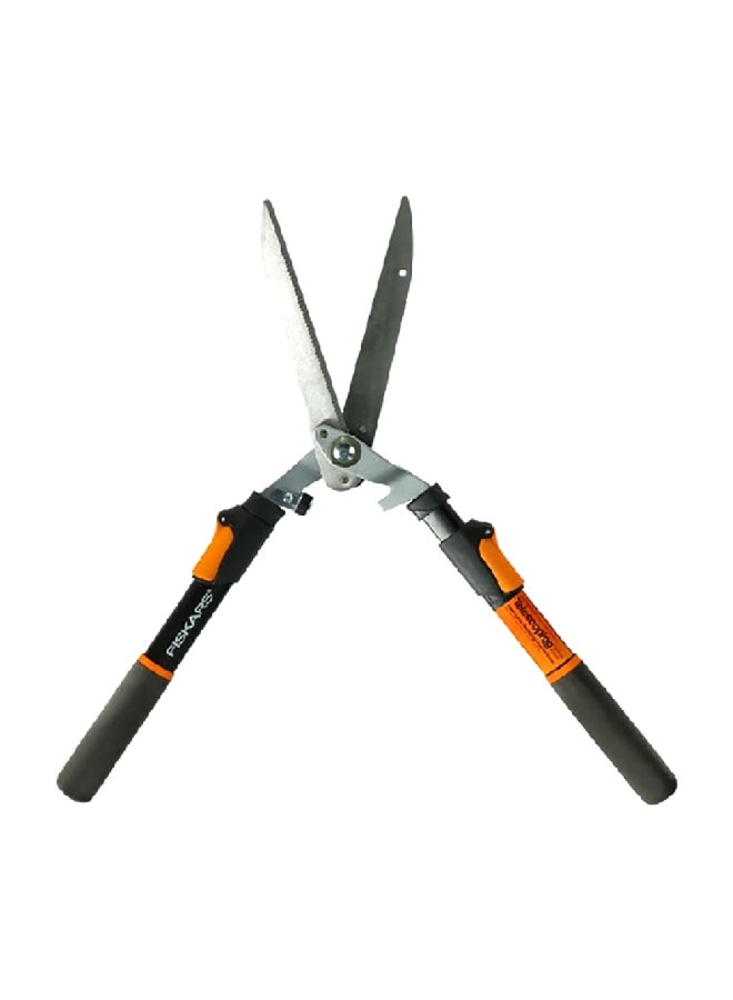 Fiskars Power Lever Serrated Blade Telescopic Hedge Shear Black and Orange 10 Inch 391690-1013 - Image 2