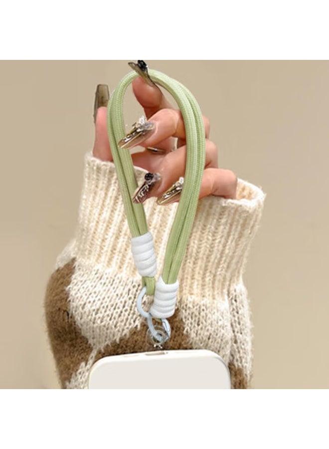 Jiang Ming Jiangming Phone Lanyard, High-End Braided Short Wrist Strap, Handheld Anti-Loss Cord, Decorative Thickened Wrist Strap, Suitable For Huawei P70/15Promax Phone Cord, Matcha Green - Image 4