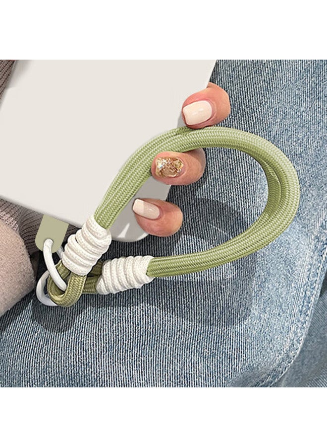 Jiang Ming Jiangming Phone Lanyard, High-End Braided Short Wrist Strap, Handheld Anti-Loss Cord, Decorative Thickened Wrist Strap, Suitable For Huawei P70/15Promax Phone Cord, Matcha Green - Image 2