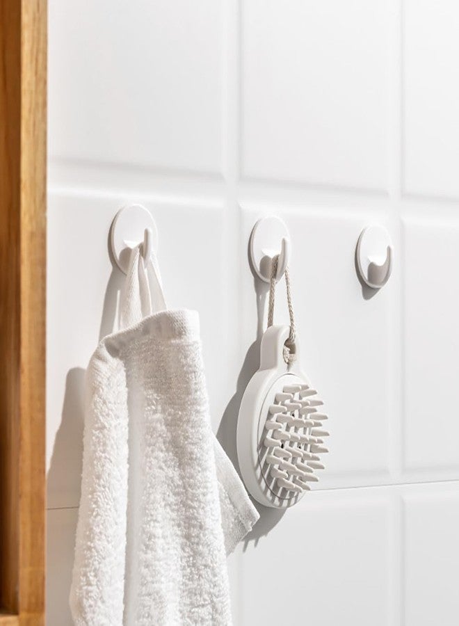 ccHuDE 12 Pcs Self Adhesive Plastic Hooks Stick on Wall Hooks White Sticky Removable Hooks Small Hanging Hooks for Bathroom Kitchen - Image 2