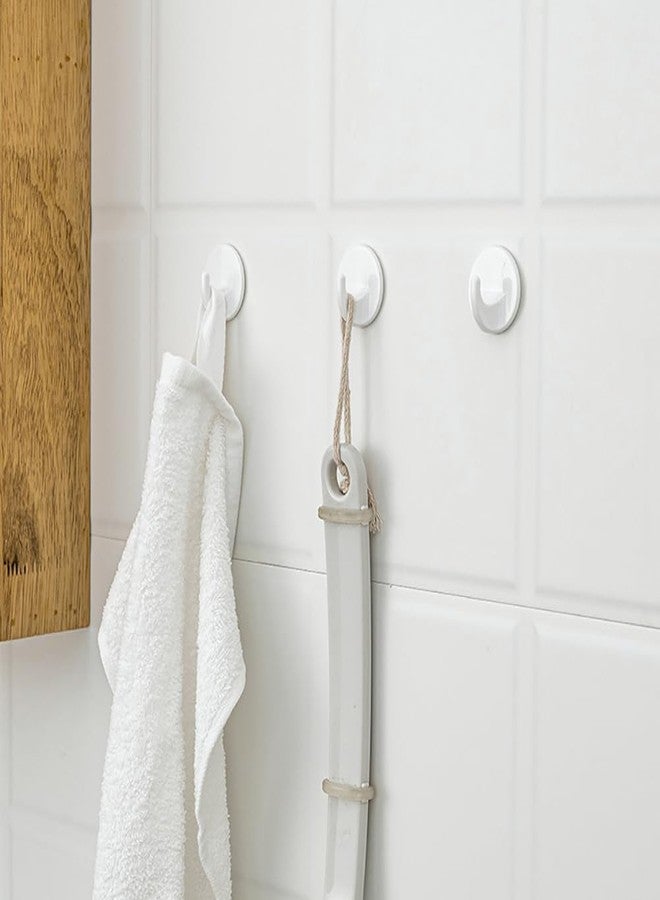 ccHuDE 12 Pcs Self Adhesive Plastic Hooks Stick on Wall Hooks White Sticky Removable Hooks Small Hanging Hooks for Bathroom Kitchen - Image 5