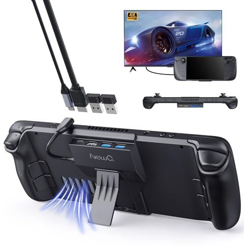 NewQ Steam Deck Dock for Steam Deck/OLED with Foldable Stand, HDMI 4K@60Hz, 2 USB A 3.0, 100W Max PD-in, Portable or Desktop Accessories, Perfectly Match The Heat Dissipation Holes - Image 1