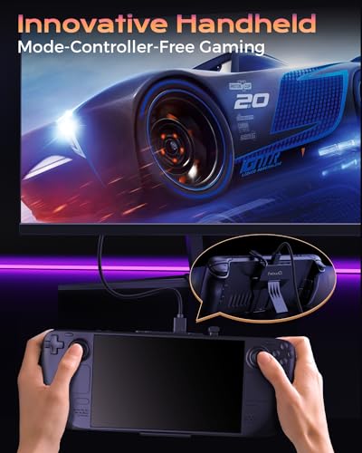 NewQ Steam Deck Dock for Steam Deck/OLED with Foldable Stand, HDMI 4K@60Hz, 2 USB A 3.0, 100W Max PD-in, Portable or Desktop Accessories, Perfectly Match The Heat Dissipation Holes - Image 3