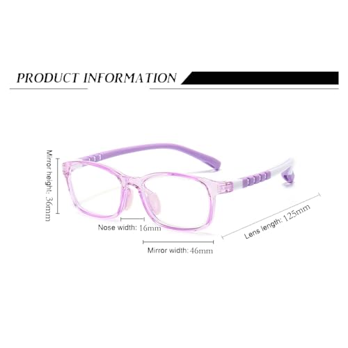 Fantiace Kids Eyeglasses Frame Children Eyewear Student Glasses Clear Lens Girl (purple) - Image 3