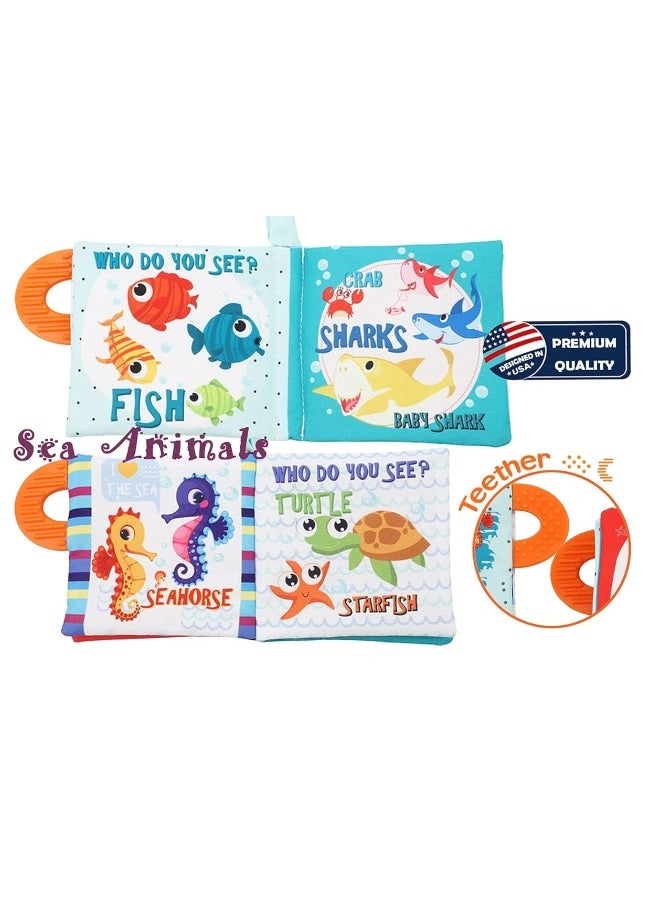 Bebe Mondo - Baby Books 0-6 Months,Baby Toys 6 to 12 months,Cloth Crinkle Books For Babies,Infants,Toddler Toys 2 Year Old Boy Girl Shower Gifts, Christmas Stocking Stuffers, Early Learning Sensory Toys 2 3 Year - Image 1