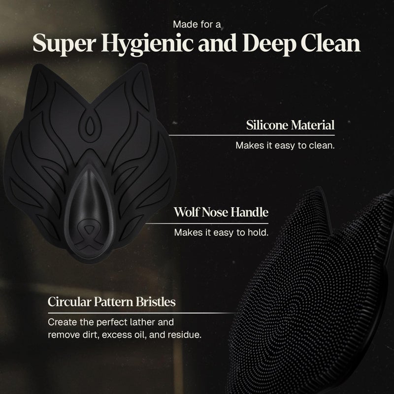 Black Wolf Menâ€™s Charcoal Powder Face Wash - 5 Fl Oz, 2 Pack - Facial Cleanser Removes Unwanted Impurities from Your Skin & Soothes Irritation - Image 5