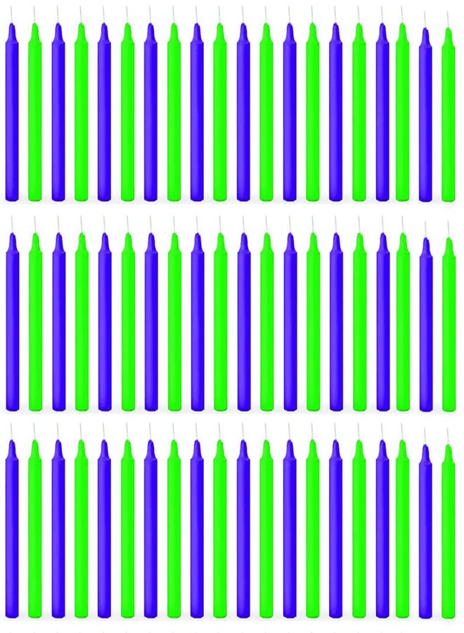 ASIDEA Stick Candles for Diwali Decoration, Birthday, Festival, Celebration (Green-Blue) - Image 1