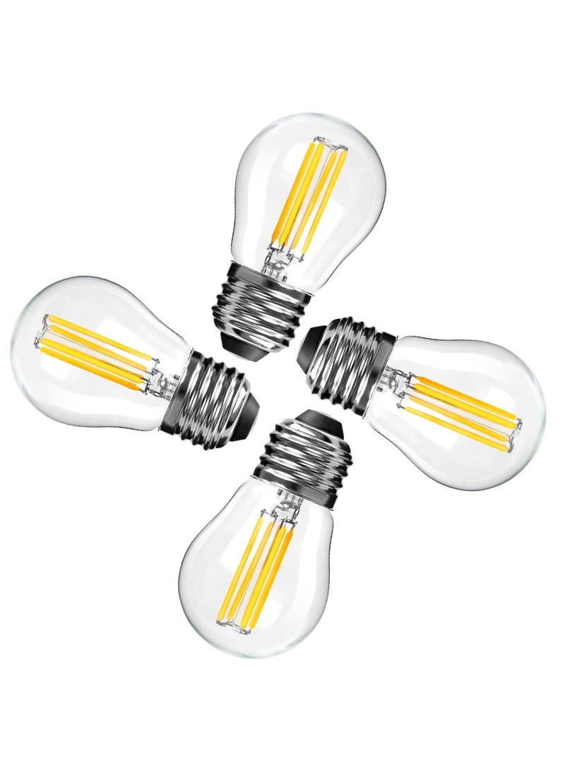 ESNCO مصابيح LED قابلة للتعتيم 4 واط تعادل 40 واط AC220-240V 2700K أبيض ناعم مصابيح كرة جولف G45، قاعدة لامبة إيديسون E27 لمبة خيوط LED لمروحة السقف، ضوء معلق، 4 عبوات - Image 1