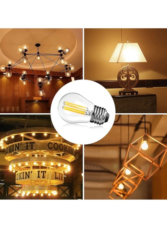 ESNCO مصابيح LED قابلة للتعتيم 4 واط تعادل 40 واط AC220-240V 2700K أبيض ناعم مصابيح كرة جولف G45، قاعدة لامبة إيديسون E27 لمبة خيوط LED لمروحة السقف، ضوء معلق، 4 عبوات - Image 3