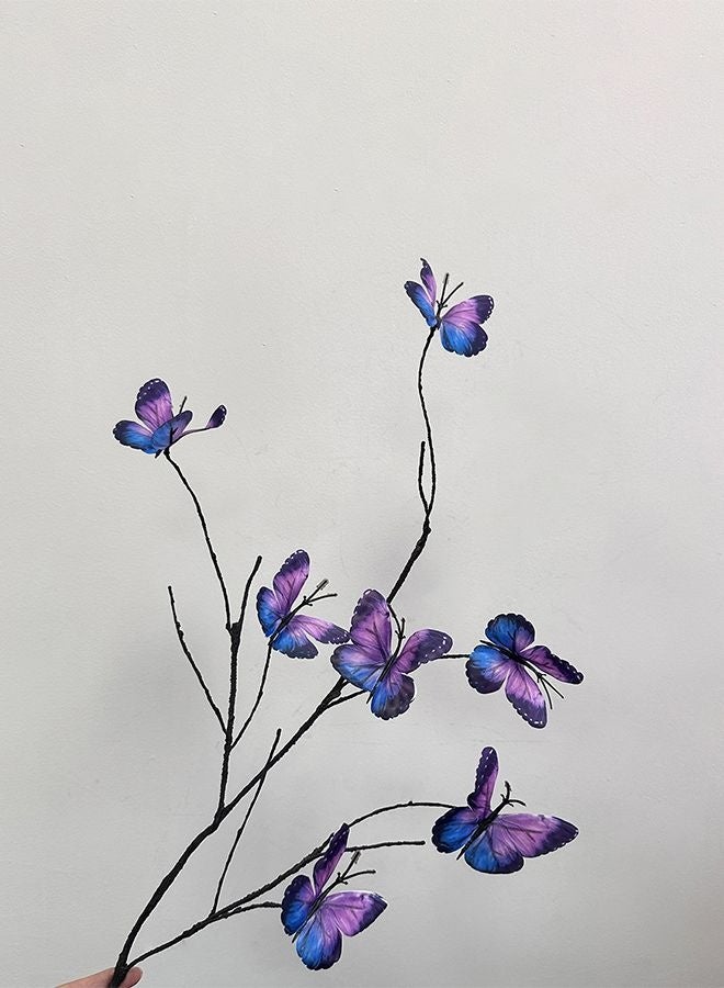 HOMESTAR 3 Pcs Purple ,Blue Butterfly Decorations, Silk Butterfly Stems Artificial Willow Branches with Butterflies for Vase Floral Arrangements for Wedding Home Office Party Decoration - Image 5