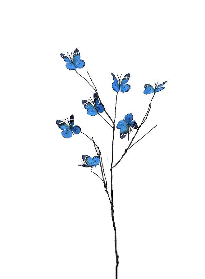 HOMESTAR 3 Pcs Purple ,Blue Butterfly Decorations, Silk Butterfly Stems Artificial Willow Branches with Butterflies for Vase Floral Arrangements for Wedding Home Office Party Decoration - Image 4