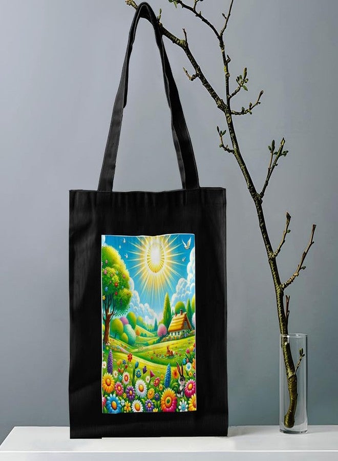 PrintingZone Canvas Tote Bags for Women with Zip, College Bag for Girls, Cotton Tote Bag for Shopping, Travel & beach bags for women(BTB-68)(BTB-68) - Image 2