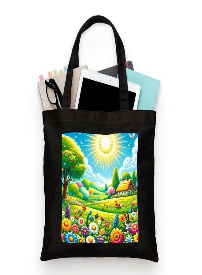 PrintingZone Canvas Tote Bags for Women with Zip, College Bag for Girls, Cotton Tote Bag for Shopping, Travel & beach bags for women(BTB-68)(BTB-68) - Image 1