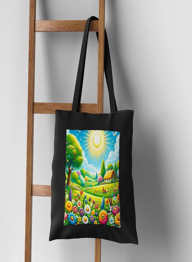 PrintingZone Canvas Tote Bags for Women with Zip, College Bag for Girls, Cotton Tote Bag for Shopping, Travel & beach bags for women(BTB-68)(BTB-68) - Image 4