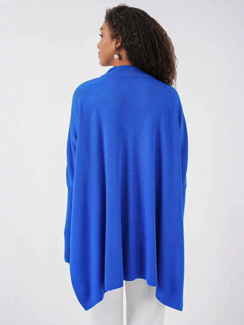 Big Dart Moroccan Blue BDART Oversized Acrylic Crew Neck Jumper for Women | Best Price UAE