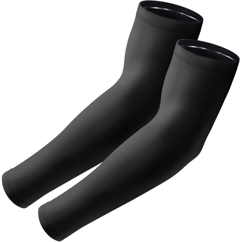 Aprilswan Arm Sleeves, UV Sun Protection Sports Non Slip Compression Cover for Men/Women 1 Pair Black - Image 1