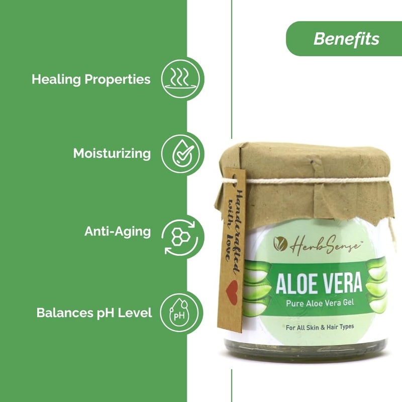 Herbsense Herbsense French Green Clay Pure Aloe Vera Gel Combo Pack Face Mask for Even Skin Tone Glowing Skin Oil Control Glass Jar Pack 150gm Aloe Vera 100gm Green Clay  - Image 4