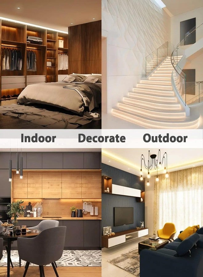 NEWNESS 5M Warm White Neon LED Strip Light with 12V Adapter | IP65 Waterproof Silicone Flexible Rope Light for Home Decor & DIY - Image 3