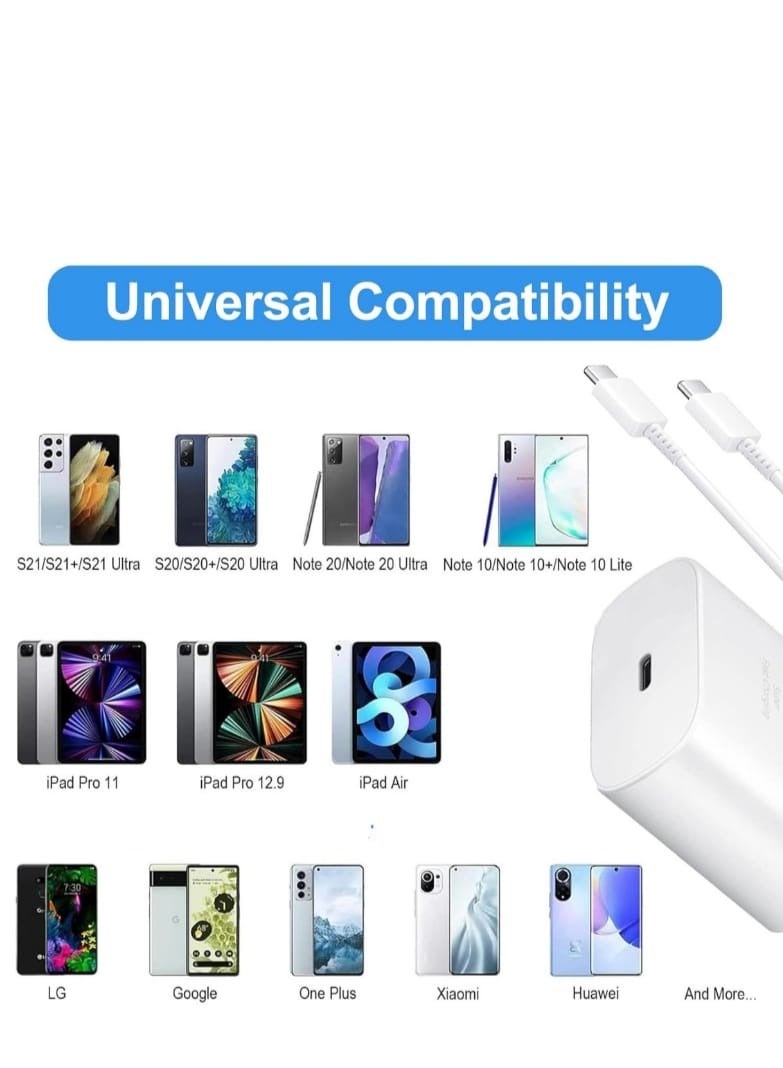 Super Fast Charger Type C Adapter Plug Dual Port Charger For All Devices High Power Charger For All Phones and Tablet (Includes 1 Charging Cables)  - Image 2