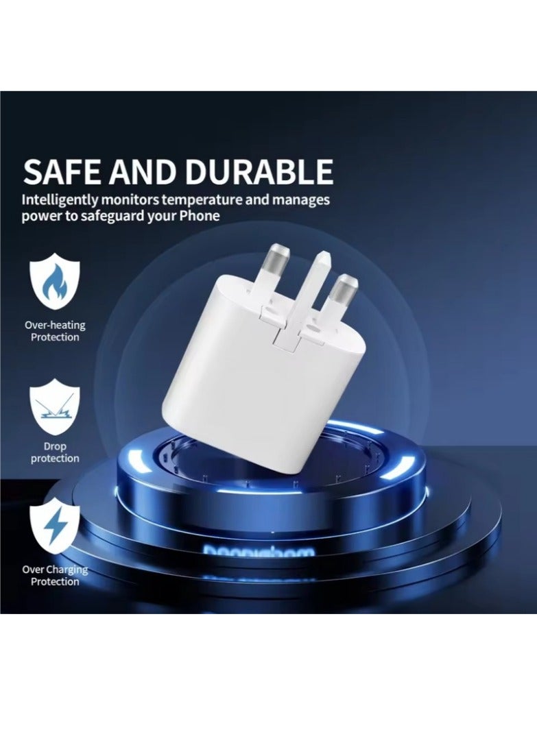 Super Fast Charger Type C Adapter Plug Dual Port Charger For All Devices High Power Charger For All Phones and Tablet (Includes 1 Charging Cables)  - Image 3