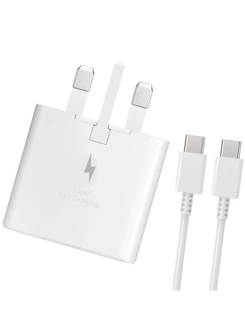 Super Fast Charger Type C Adapter Plug Dual Port Charger For All Devices High Power Charger For All Phones and Tablet (Includes 1 Charging Cables)