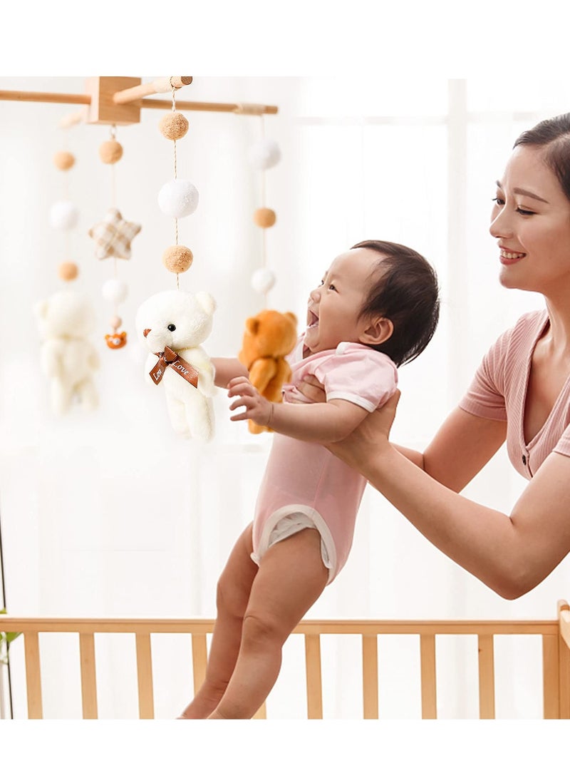 SYOSI Baby Crib Toys Hanging, Baby Mobile for Crib, Bear Mobile Macrame Tassels with Hanging Rotating Toys, Crib Accessories Toys, Mobile for Bassinet Soothe Toy, Boho Nursery Decor for Girls Boys - Image 2