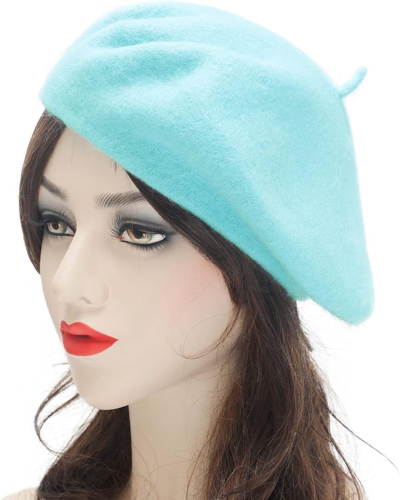 ZLYC Wool French Beret Hat Solid Color Beret Cap for Women Girls - Image 3