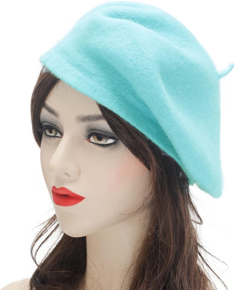 ZLYC Wool French Beret Hat Solid Color Beret Cap for Women Girls - Image 2