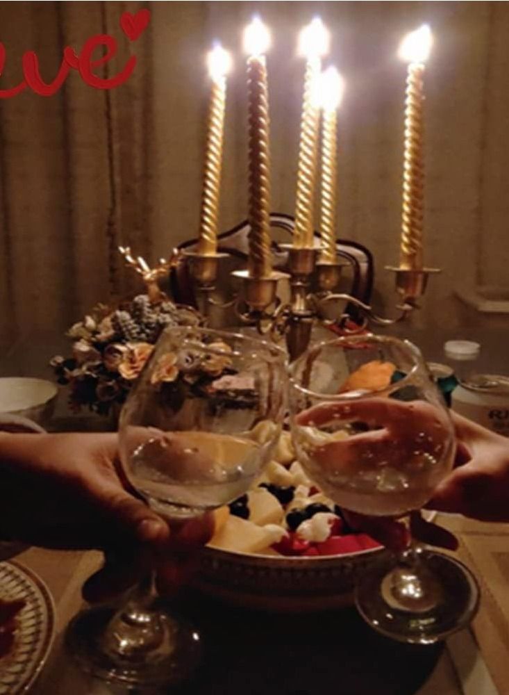 Cool Baby COOLBABY Gold 5 Candle Metal Candelabra，Wedding Event Candlestick Holders，Retro Candlestick Holder For Candlelight Dinner/Valentine/Home Party And Table Decoration - Image 3