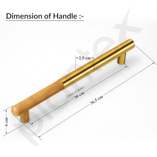 Plantex Door Handle/14 Inch Main Door Handle/Stainless Steel and Aluminium Door Handle/Pull-Push Door Handle/Door Accessories (Pack of 1, Gold) - Image 3