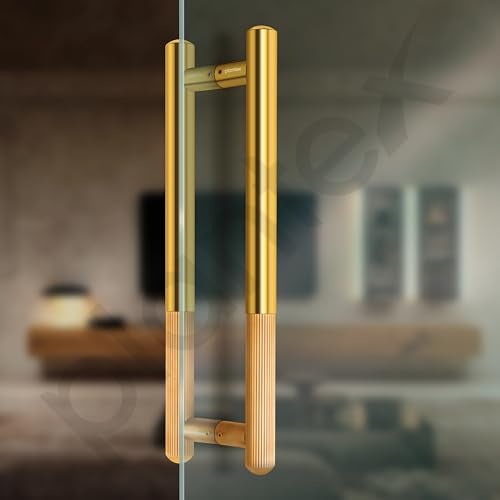 Plantex Door Handle/14 Inch Main Door Handle/Stainless Steel and Aluminium Door Handle/Pull-Push Door Handle/Door Accessories (Pack of 1, Gold) - Image 5