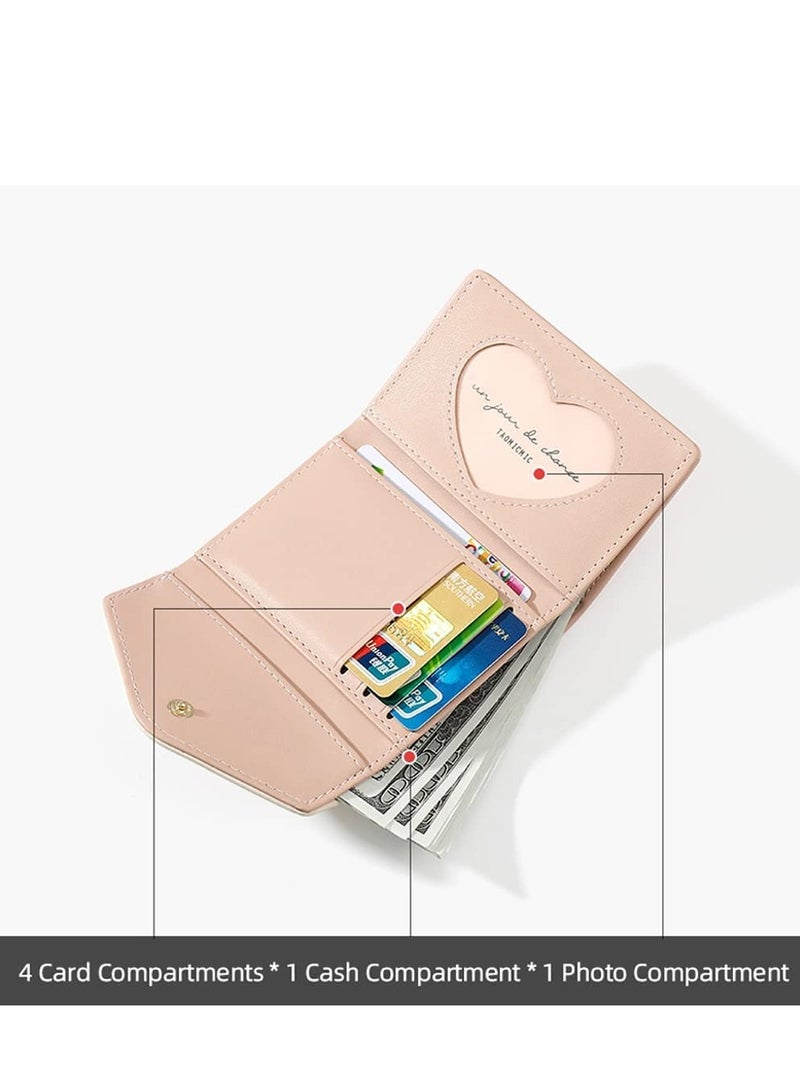 Excefore Wallets for Women Girls Tri-folded flowers Wallet Cash Pocket Print Card Holder Coin Purse with ID Window elegant youthful  - Image 2