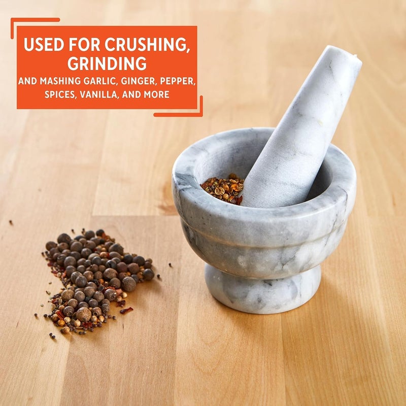 Imusa USA Small 3.8" Marble Mortar and Pestle for Grinding and Crushing - Image 5